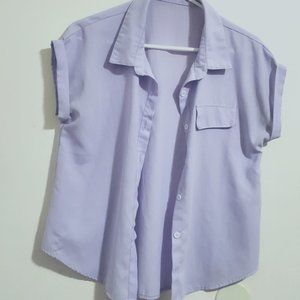 Shein Button Up Lavender Blouse